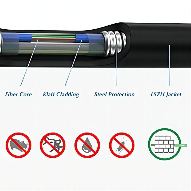 Elfcam® - 20m/65.6ft Outdoor and Indoor Shielded Armored Fiber Optic