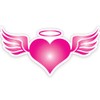GT Graphics Pink Angel Heart with Wings - Vinyl Sticker