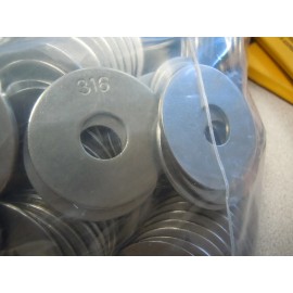 Fastenal 3/8" x 1-1/4" 316 Stainless Steel Fender Washer - Made in USA Lot of 25