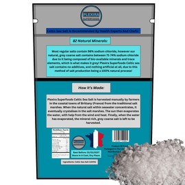 Celtic Sea Salt - 600g by Plexira Superfoods |100% Natural with No Additives |Pure and Natural Grey Coarse Celtic Salt with 82 Minerals - Hand Harvested Celtic Sea Salt