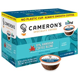 Cameron's Coffee Single Serve Pods, 10% Hawaiian Coffee Blend, 12 Count (Pack of 6)