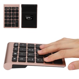 Zunate Mini Numeric Keyboard Compatible Bluetooth 5.0 for Android OS, 22 Keys Ergonomic Keypad with Scissor Foot (Rose Gold)