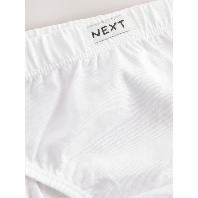 NEXT 100% Cotton Briefs - Pack of 5, White, 3