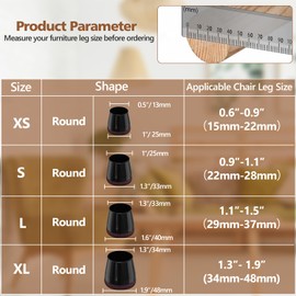 BAIPOK 16pcs Square Silicon Chair Leg Covers Caps for Hardwood Floors, Furniture Feet Protectors Pads Chairs Leg Cups With Felt Pads, No Noise and No Scratches