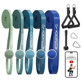 BOLD TRIBE Bandas de Resistencia con Asas para Ejercicio, Set para Entrenamiento de Fuerza y Dominadas Asistidas, Bandas de Látex Natural para Casa y 