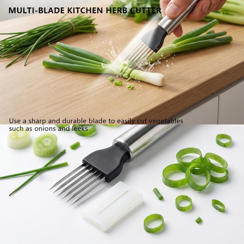 3-in-1 Vegetable Slicer Set with Onion Holder Crinkle Cutter Green