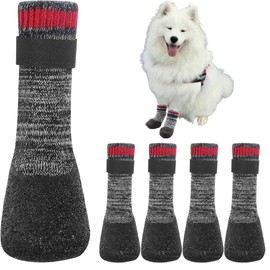 Wenyue Breathable outdoor dog shoes, dog socks with non-slip, double-sided straps, adjustable, dog shoes, paw protection, dog boot paw protection for small, medium and large dogs