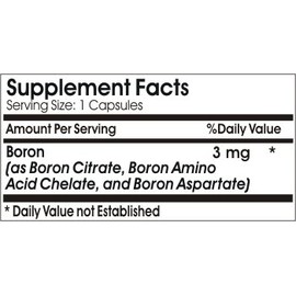 Chelated Boron 3mg // 200 Capsules // Pure // by PureControl Supplements