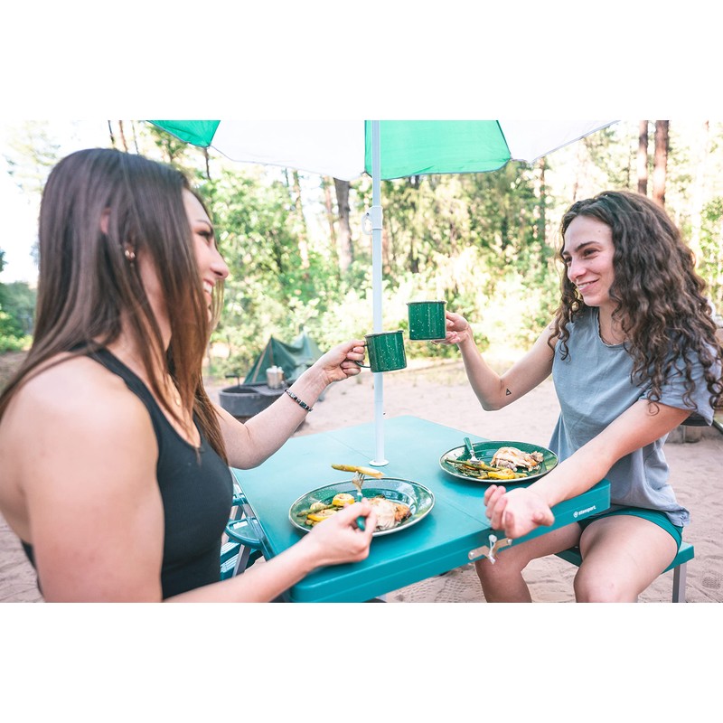 Stansport Picnic Table and Umbrella Combo - Green (G-915)