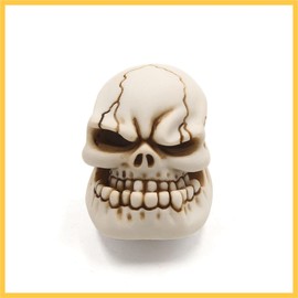 REPAIROCK Universal Skull Head Style Car Auto Manual Gear Shift Knob White Auto Replacement Parts