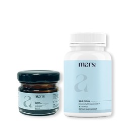 Mars by GHC Vitality Booster Combo | Pure Himalayan Shilajit Resin Sourced from ~18,000 ft & Sea Moss Capsules (60 Count) | Natural Energy and Wellness Supplement