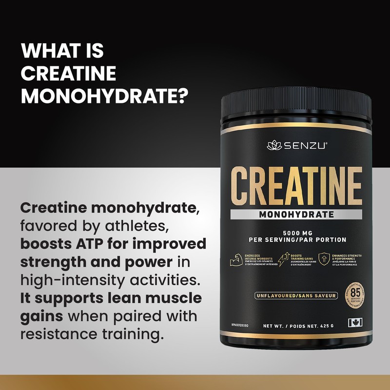 Creatine Monohydrate Powder - Unflavored Creatine for Pre Workout, Athletes