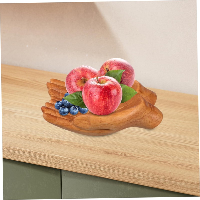 Gatuida Hand Carved Wooden Decorative Bowl for Keys Artistic Entryway