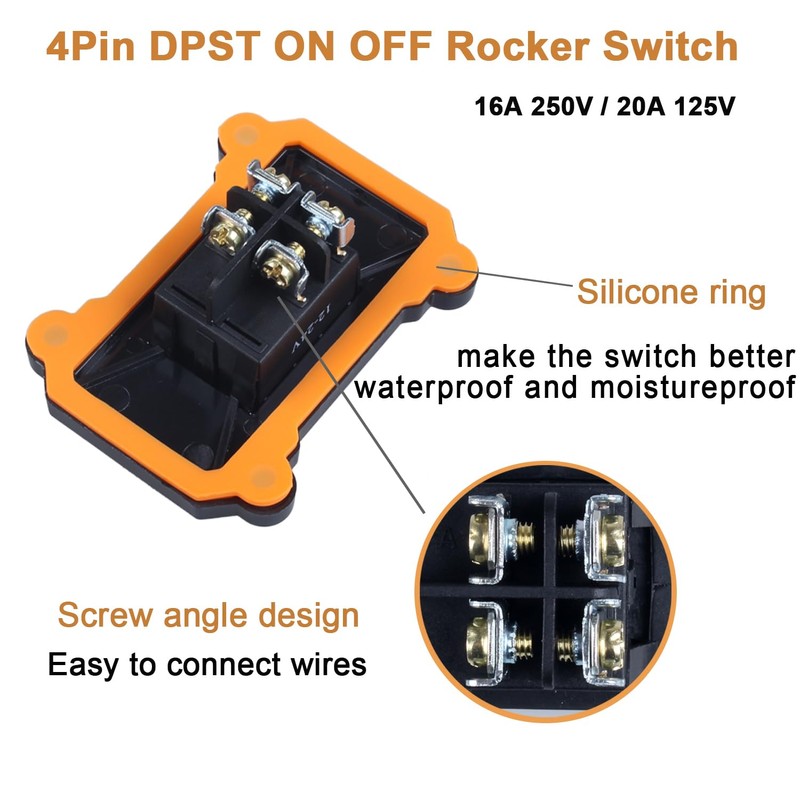 DMWD 12V-24V DC Waterproof Inline Cord Switch On Off DPST