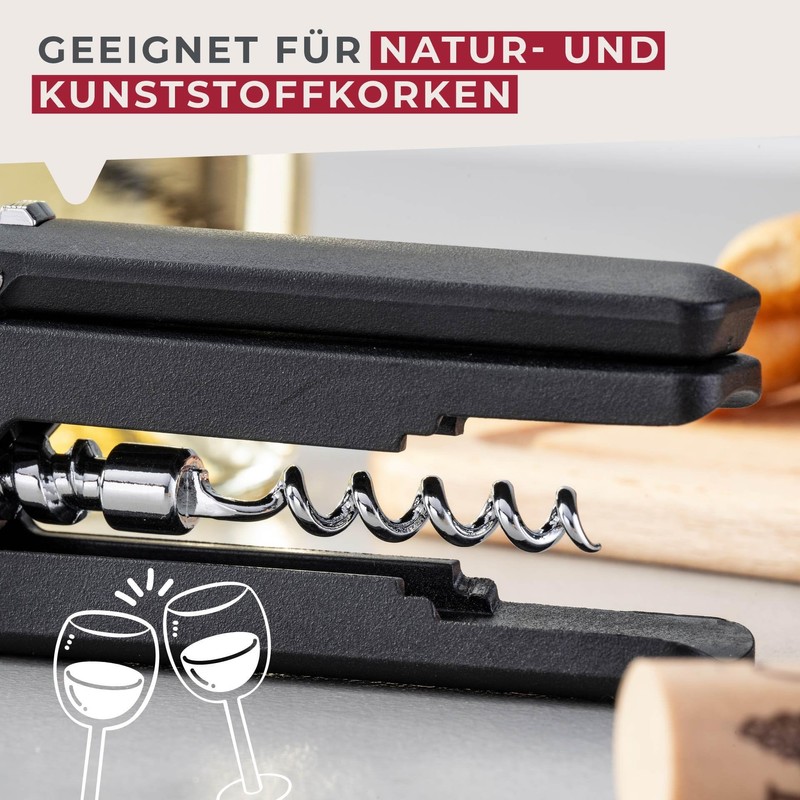 Fackelmann Corkscrew, 193 mm, ergonomic handle, innovative mechanism, suitable for