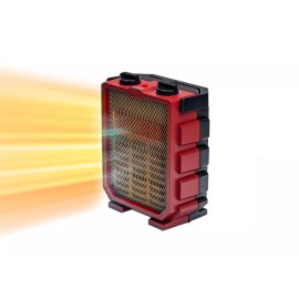 Comfort Zone Utility Space Heater with Foldable Handle for Indoor Use, Red