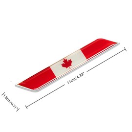 1 Pair Canadian Flag Car Stickers-2 Rhomboid Shape Canada Metal Flags Cars Decals, 4.33inch Emblem Vehicle Decal Badge Sticker for Vehicles, Truck, SUV, Sedan, Motorcycle and Van