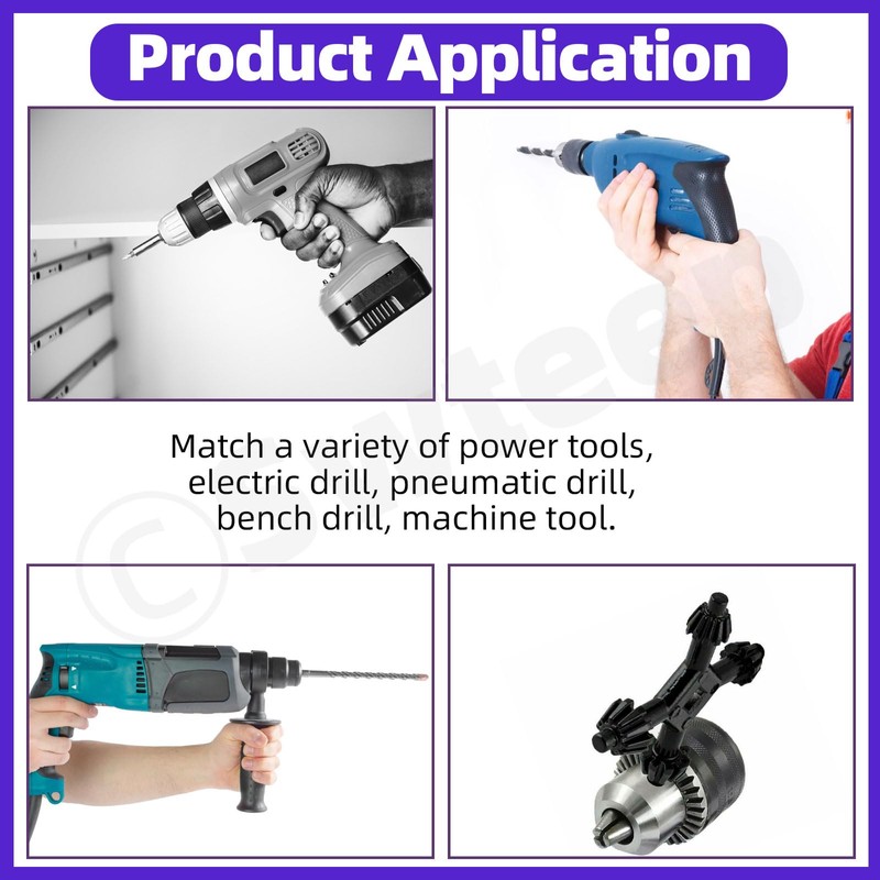 Swpeet 2Packs L+ S 4 in 1 Chuck Key Drill