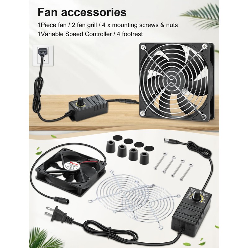 Wathai 120mm x 25mm Waterproof Small Box Fan IP67 12V