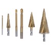 6Pcs/Set Spiral Grooved Step Drill Bit Hex Shank Stepped Drills