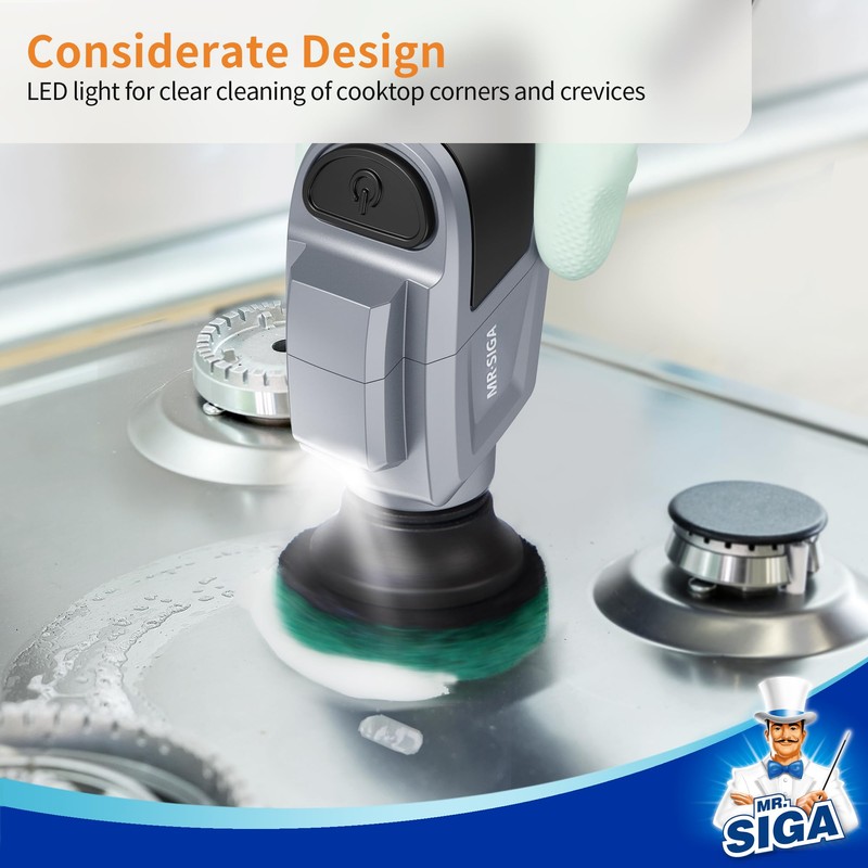 MR.SIGA Heavy Duty Pad Refills for Electric Spin Scrubber, 10