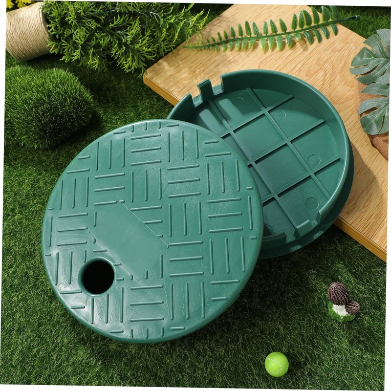 SUPVOX 4pcs Sprinkler Valve Box Cover Lid Round Replacement for