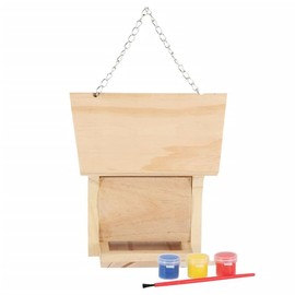 Paint Your Own Hanging Wooden Bird Table with 3 Paint Pots & 1 Brush Kids Childrens Activity Set