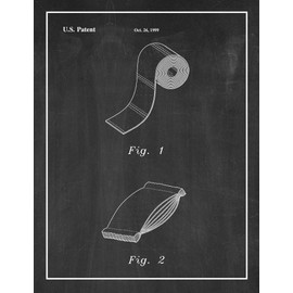 Multi-ply Toilet Paper Patent Print Chalkboard with Border (5" x 7") M15161