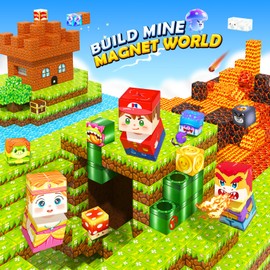 100PCS Magnetic Blocks Building Toys, Mine Magnet World Game Set for Kids Ages 4-8 5-7 6-8, STEM Sensory Magnetic Toys for Toddlers, for 3+ Year Old Boys Girls