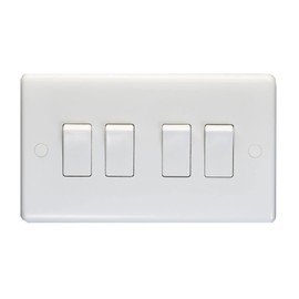 Eurolite Enhance White Plastic 10A 4 Gang 2 way switch