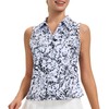 Turnhier Womens Sleeveless Golf Polo Shirts Quick Dry Collared V