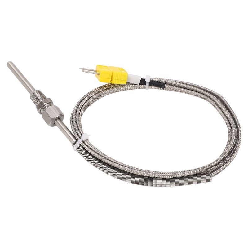 K Type Thermocouple Sensor 1/8 NPT 80mm Temperature Probe Yellow