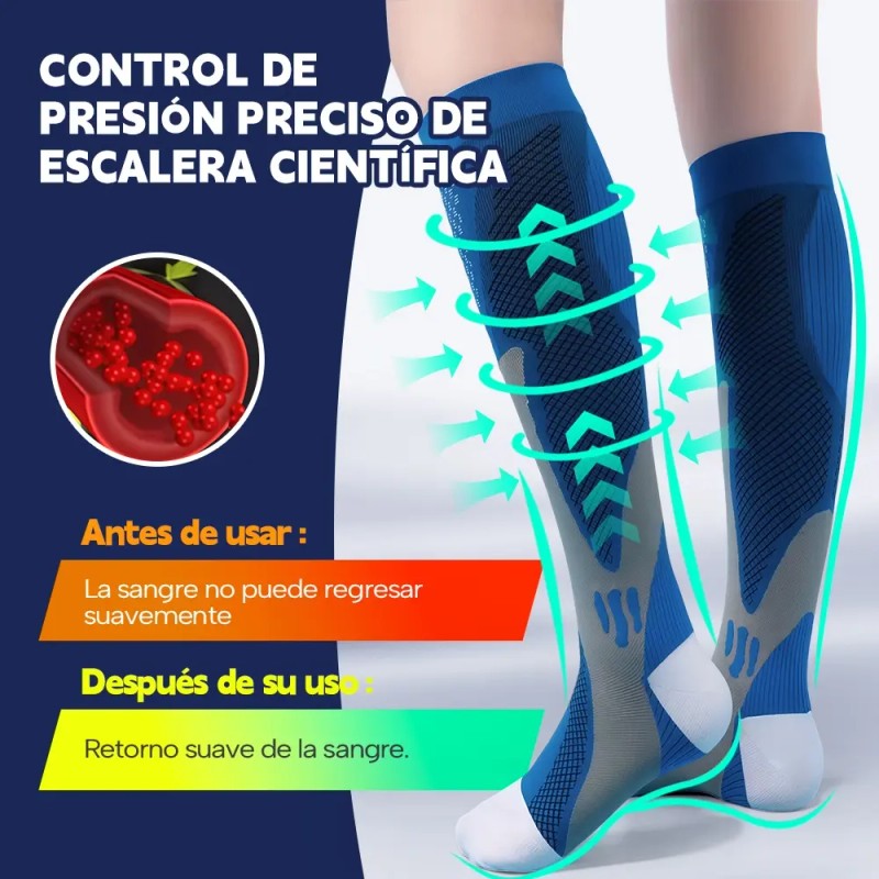 6medias Calcetas Compresión U Alivia Varices Y Circulación