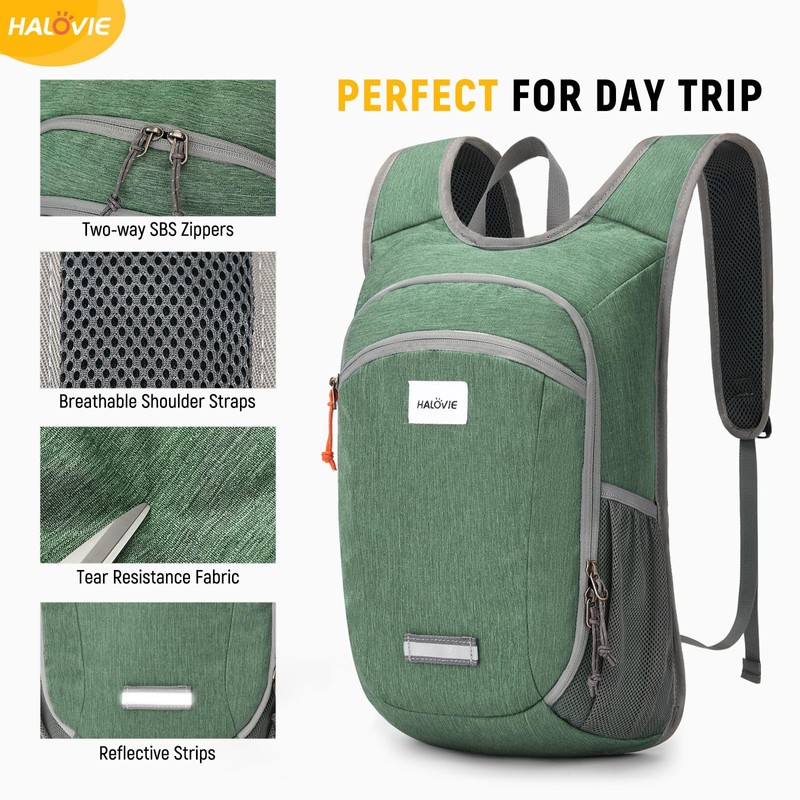 HALOVIE Foldable Backpack Ultralight 10L Daypack Foldable for Men Women