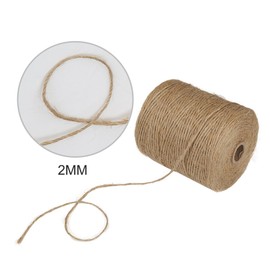 tenn well 300M Jute Twine String, 3 Ply 1.8mm Thick Garden Twine String for DIY Crafts, Gift Wrapping, Bundling Packing and Gardening (Brown)