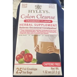 Hyleys Colon Cleanse Herbal 25 tea bags natural for Constipation Hot / Cold Exp / 2026
