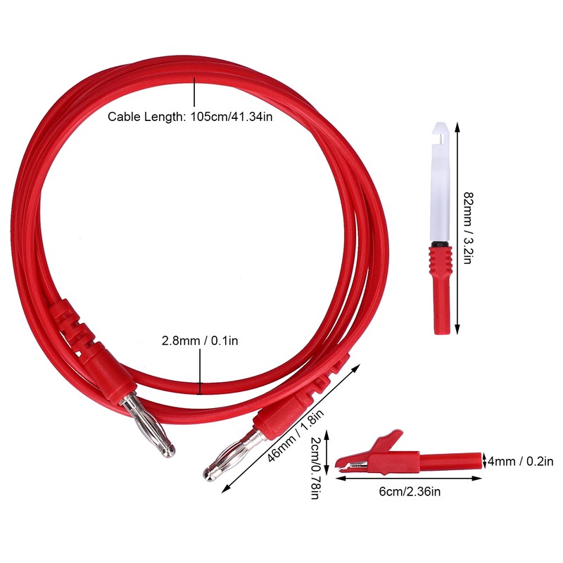 Banana Connector Test Cable Set 4mm 1 Meter Electric Testing