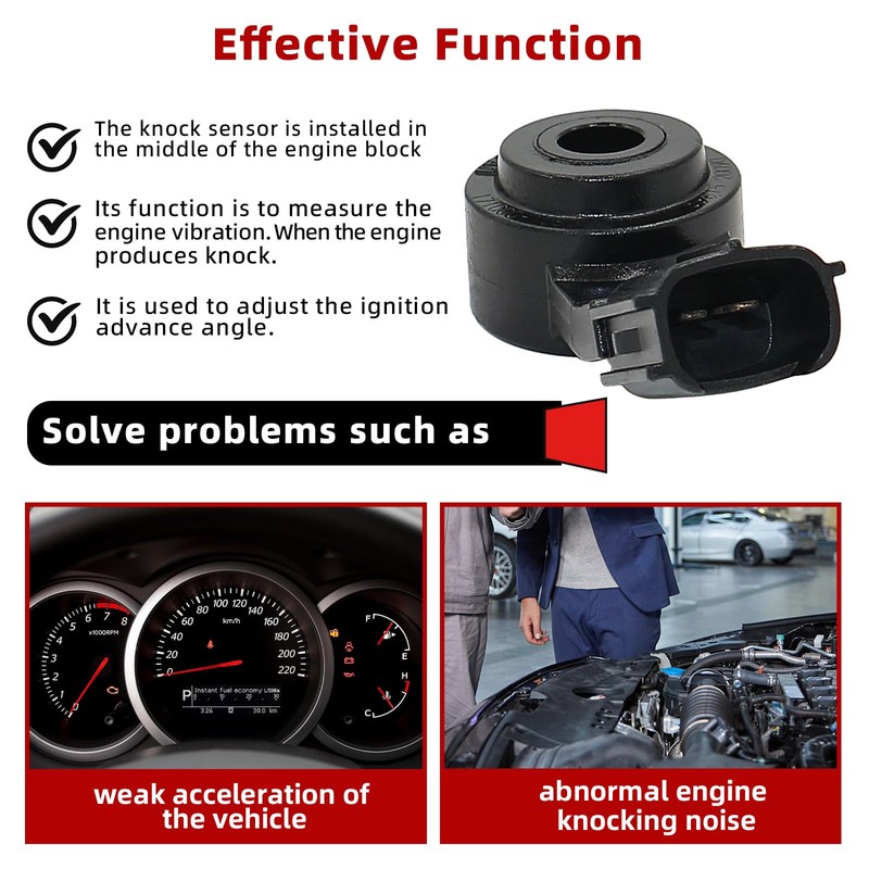 2pcs Knock Sensor with Harness Compatible with 2004-2008 Toyota Camry