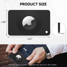 Ultra AirTag Holder Wallet Case, 4 Pack Slim Card Case for Purse, Backpack, Pocket (Black*4, AirTag Not Included)