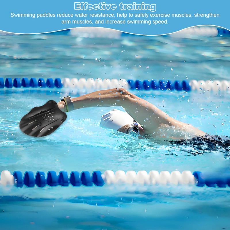 Hand Paddles for Swimming, 1 Pair Swim Paddles with Adjustable