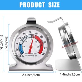 12 Pack Refrigerator Freezer Thermometer Large Dial Thermometer Classic Series Temperature Thermometer for Refrigerator Freezer Fridge Cooler