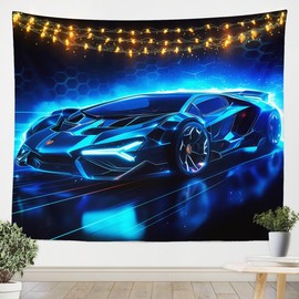 Feelyou Boys Tapestry Wall Hanging Sports Race Car Tapestry Wall Art for Bedroom Living Room,Large 59x82 Inches