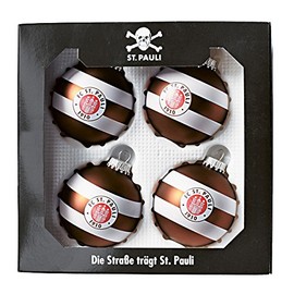 FC Pauli Logo Christmas Tree Decoration Set of 4
