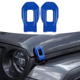 RT-TCZ Hood Latch Cover Exterior Hood Lock Brackets ABS Decoration Accessories for Jeep Wrangler JL JLU & Gladiator JT 2018-2022,2PCS (Blue)