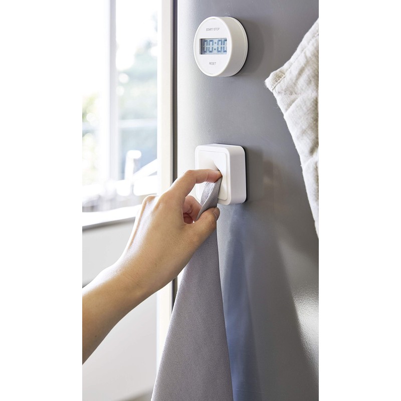 Yamazaki 4133 Magnetic Kitchen Towel Holder, White, Approx. 2.2 x
