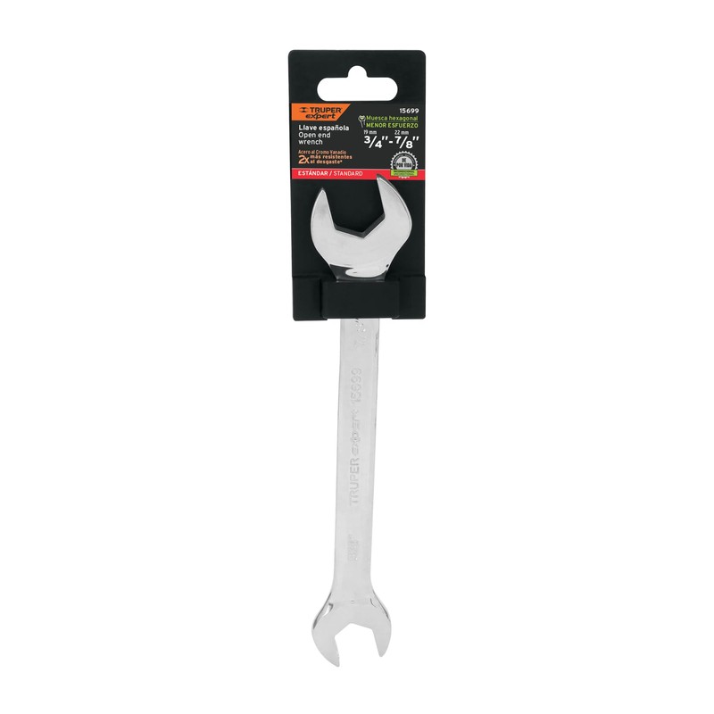 Truper Expert LL-3039, Llave española, estándar, 3/4" x 7/8"