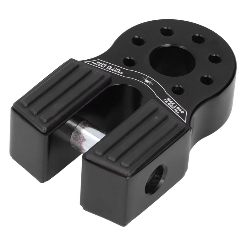 Flat Winch Shackle Mount with 16000LB Rubber Side Guard, Aluminum