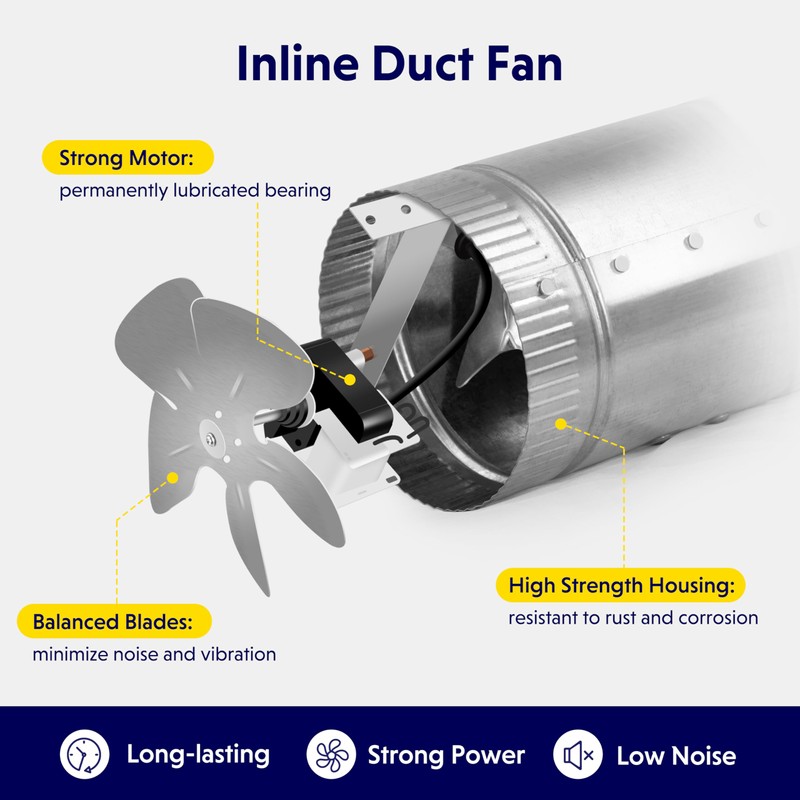 iPower 4 Inch 100 CFM Booster Fan Inline Duct Vent