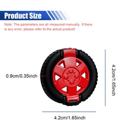 DUSCOKE Car Engine Start Stop Button Cover - Wheel Shape Push to Start Button Protective Cover for Car Decoration - Universal Anti-Scratch Key Ignition Knob Sticker for Most Cars (Red)