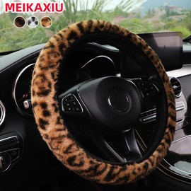 Winter Warm Car Steering Wheel Cover, Non-slip Plush Car Steering Wheel Protector, Universal Car Interior Accessories for Women & Girls